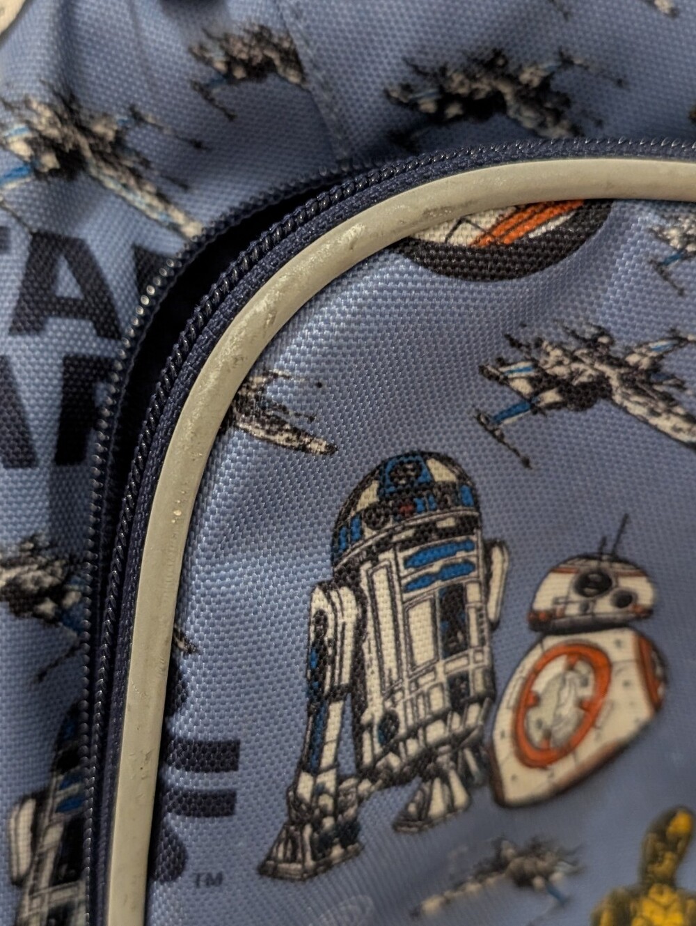 Pottery Barn Kids Star Wars Small Kids Backpack - Blue Droid Print - Picture 9 of 9